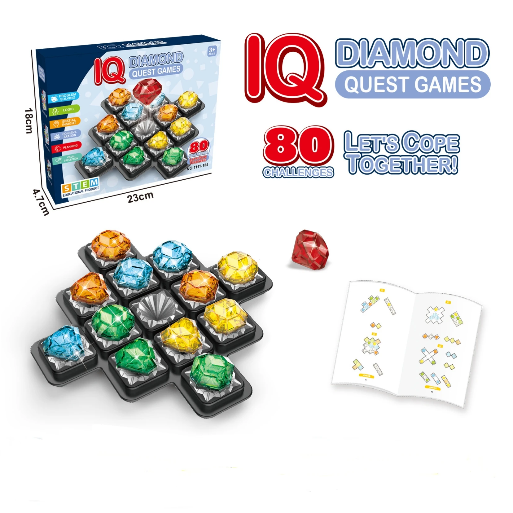 

STEM Educational IQ Puzzle Game, Portable Strategy Building Toy, Early Learning Brain Teaser, Smart Kids Desktop Board Game Gift