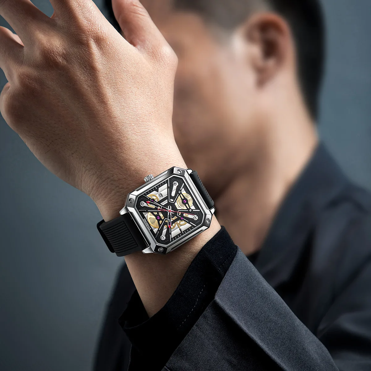 

Брендовые часы с весенним украшением, квадратные кварцевые светящиеся водонепроницаемые часы большого бренда