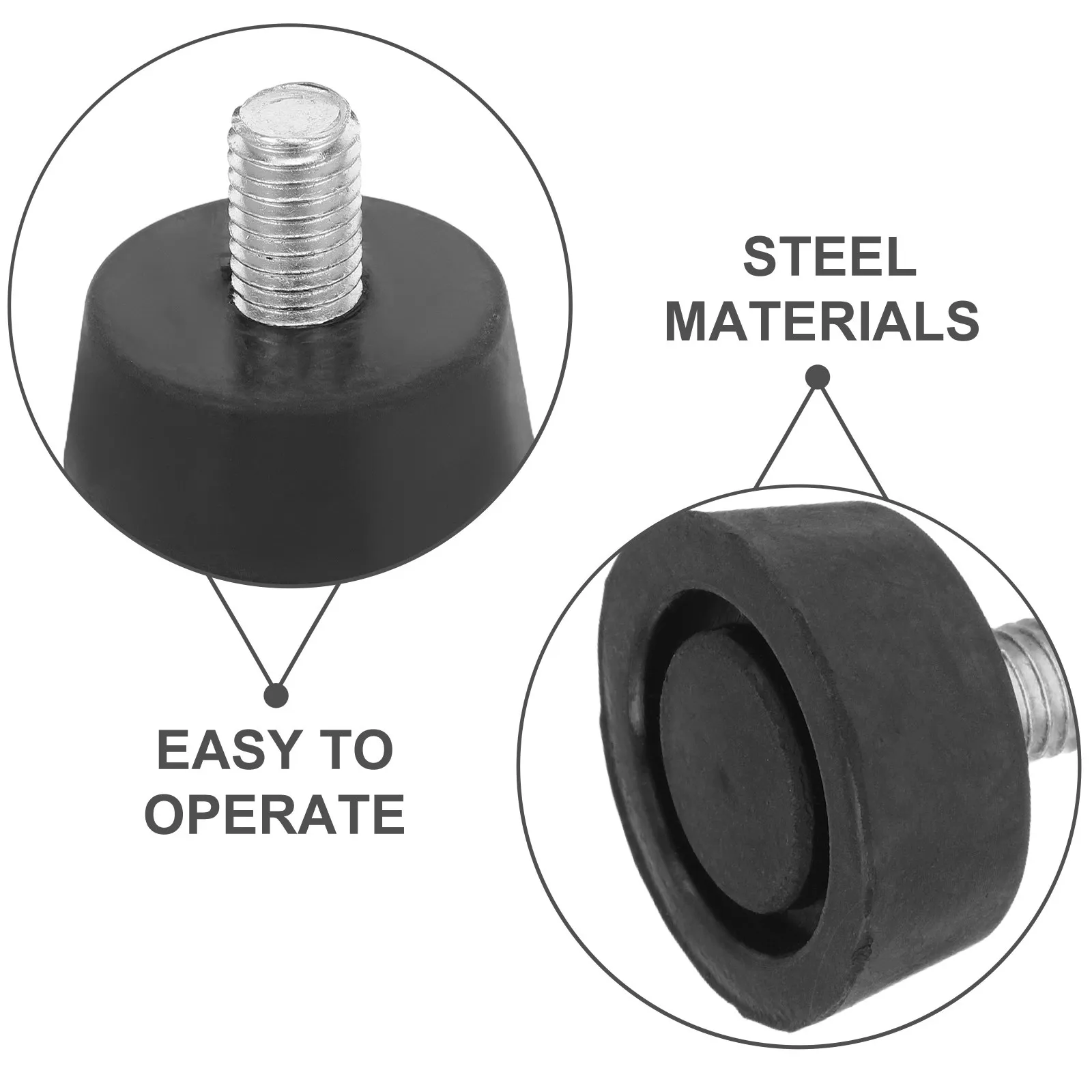 8pcs Adjustable Rubber Furniture Feet with Shock Absorption & Floor Protection for Machines and Home Use