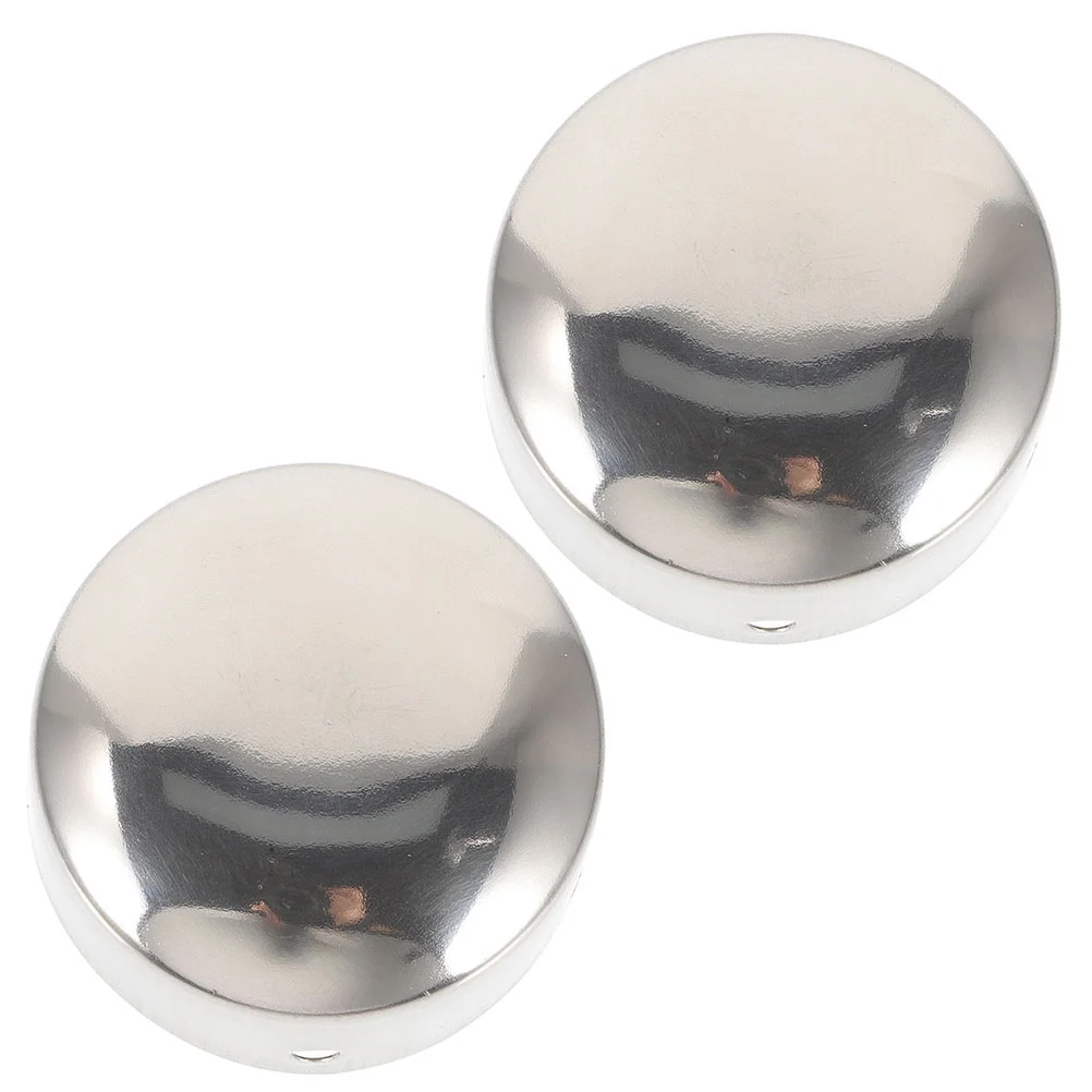 

2 Pcs Handrail End Pieces Caps Metal Finishing Accessories Plugs for Round Holes Stainless Steel Tube