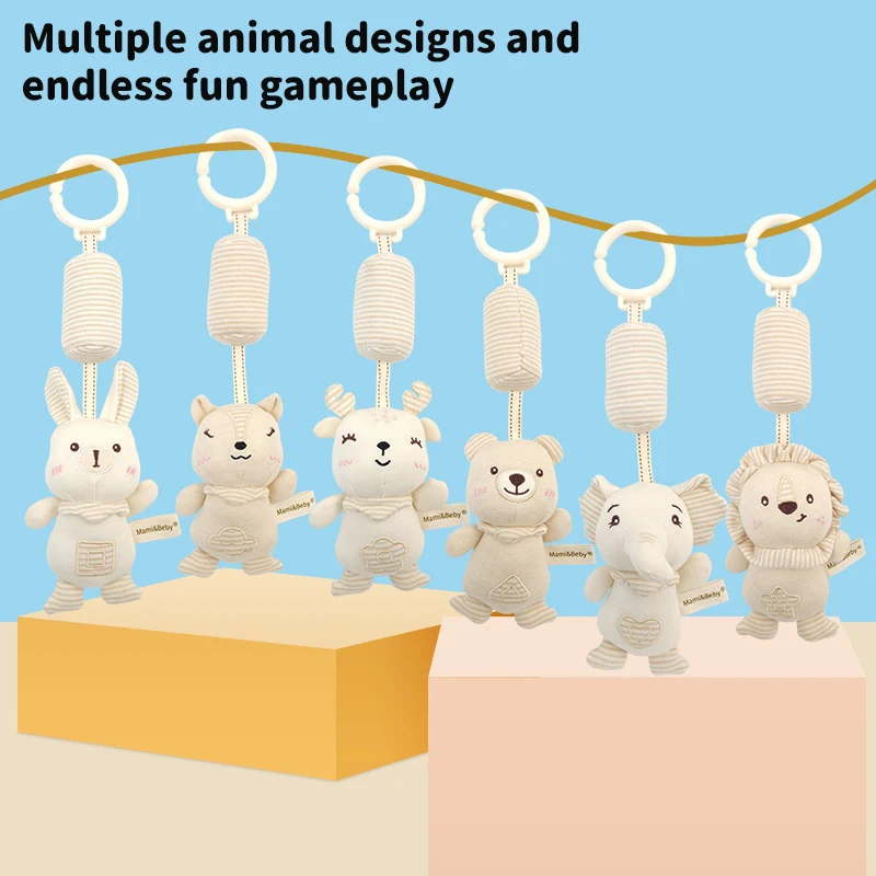 Newborn Baby Rattles Hand Grip Baby Toys Soft Animal Plush Development Handle Toys Baby Stroller Baby Crib Toy for Toddler Toys