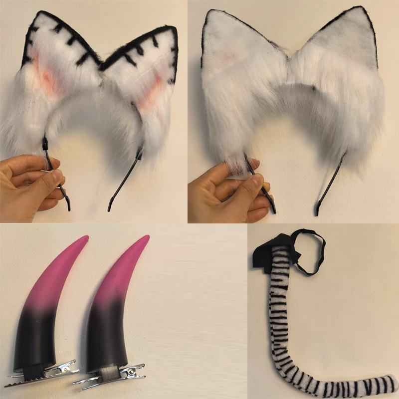 Cosmic Princess Kaguya Cosplay Horns Headband Ears And Tail Set Kawaii Anime Accessories For Women Halloween Party Costume