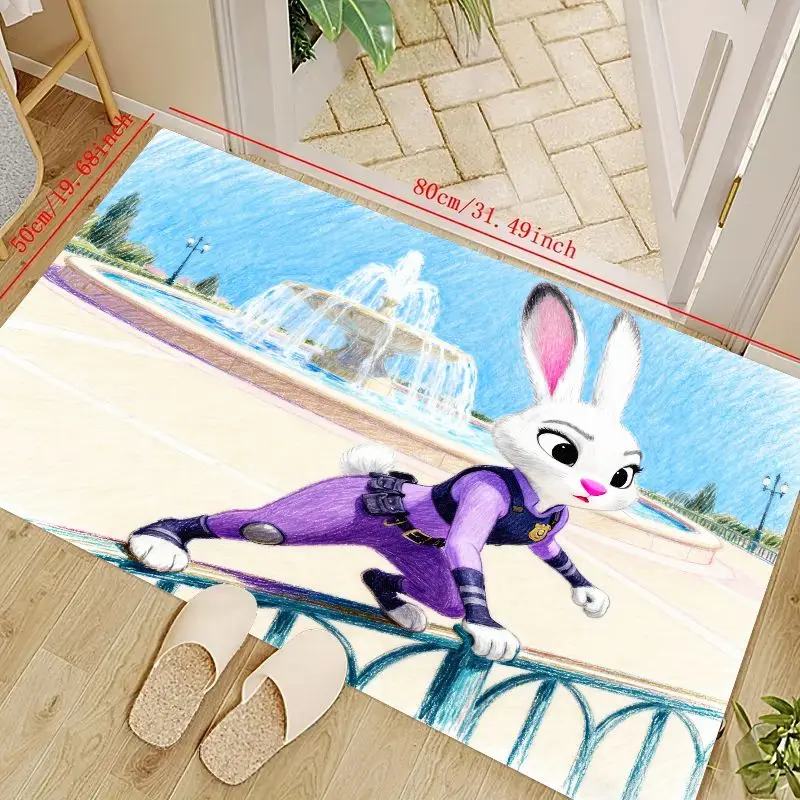 

1 шт. Zootopia Judy Hopps аниме мультфильм кролик напольный коврик, мягкий нескользящий коврик для детей спальня гостиная домашний диван украшение