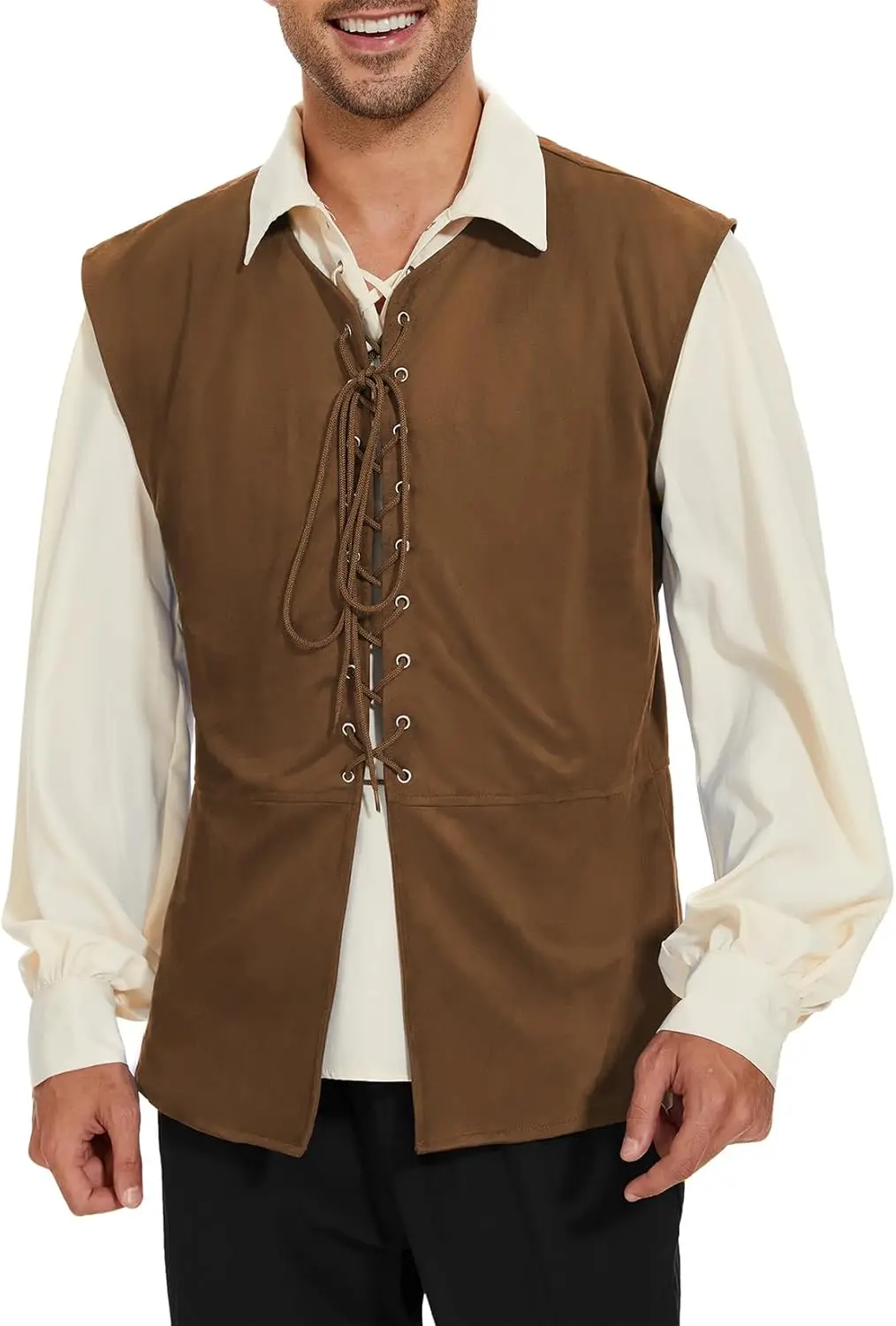 Century Star Piratenweste Herren – Renaissance-Kostüm für Herren, mittelalterliche Wikinger, Gothic, Steampunk, ärmellose Halloween-Kostüme