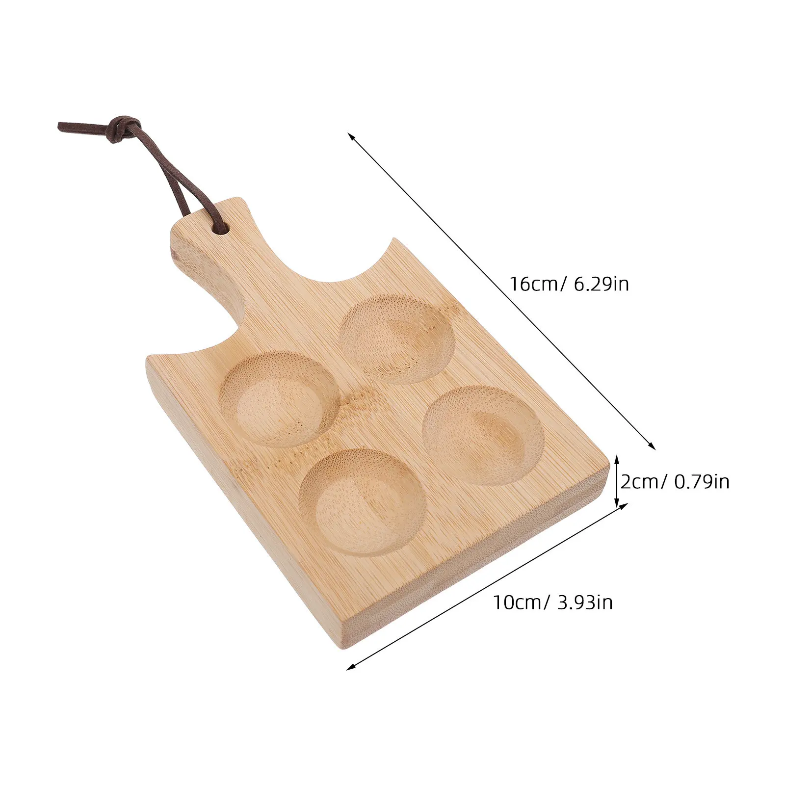 Bamboo Wood Deviled Egg Tray 4 Slots Round Handle Kitchen Refrigerator Countertop Serving Platter Organizer Countertop Egg Tray