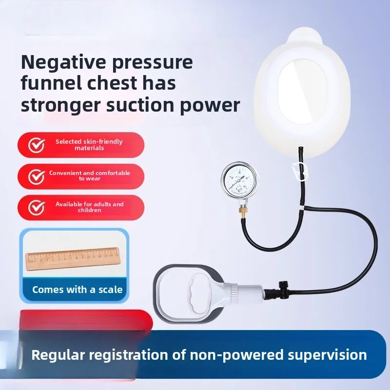 Correction of chest depression by funnel chest suction cup in adolescents and children Treatment of flat funnel chest negative p