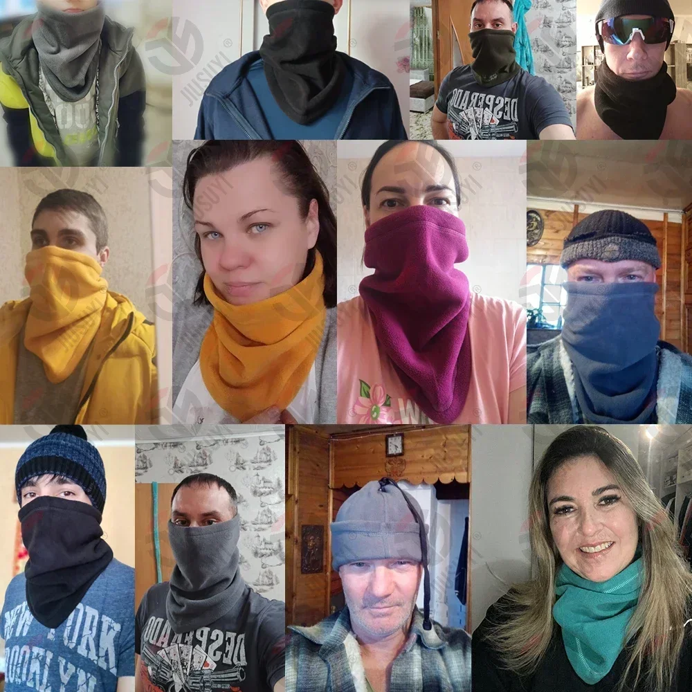 Bufandas de lana a prueba de viento fulares para hombre y mujer, Tubo Bandana, bandanas pañuelo máscara suave de media cara, esquí, Snowboard, calentador de cuello, moda