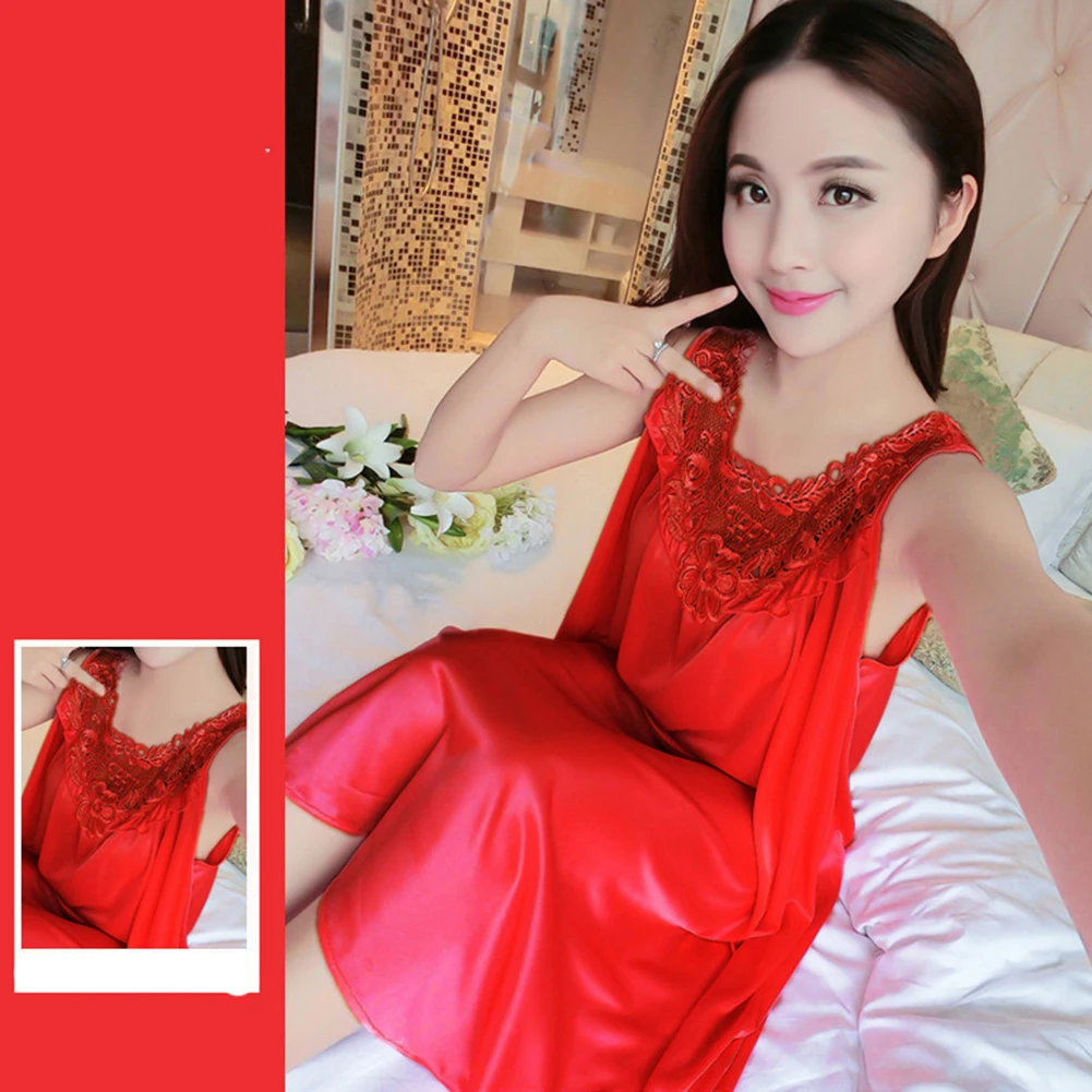 

Daily Home Wear Holiday Sleepwear Rose Red Womens Nightdress Womens Summer Nightdress Lace Plus Size Home Clubwear