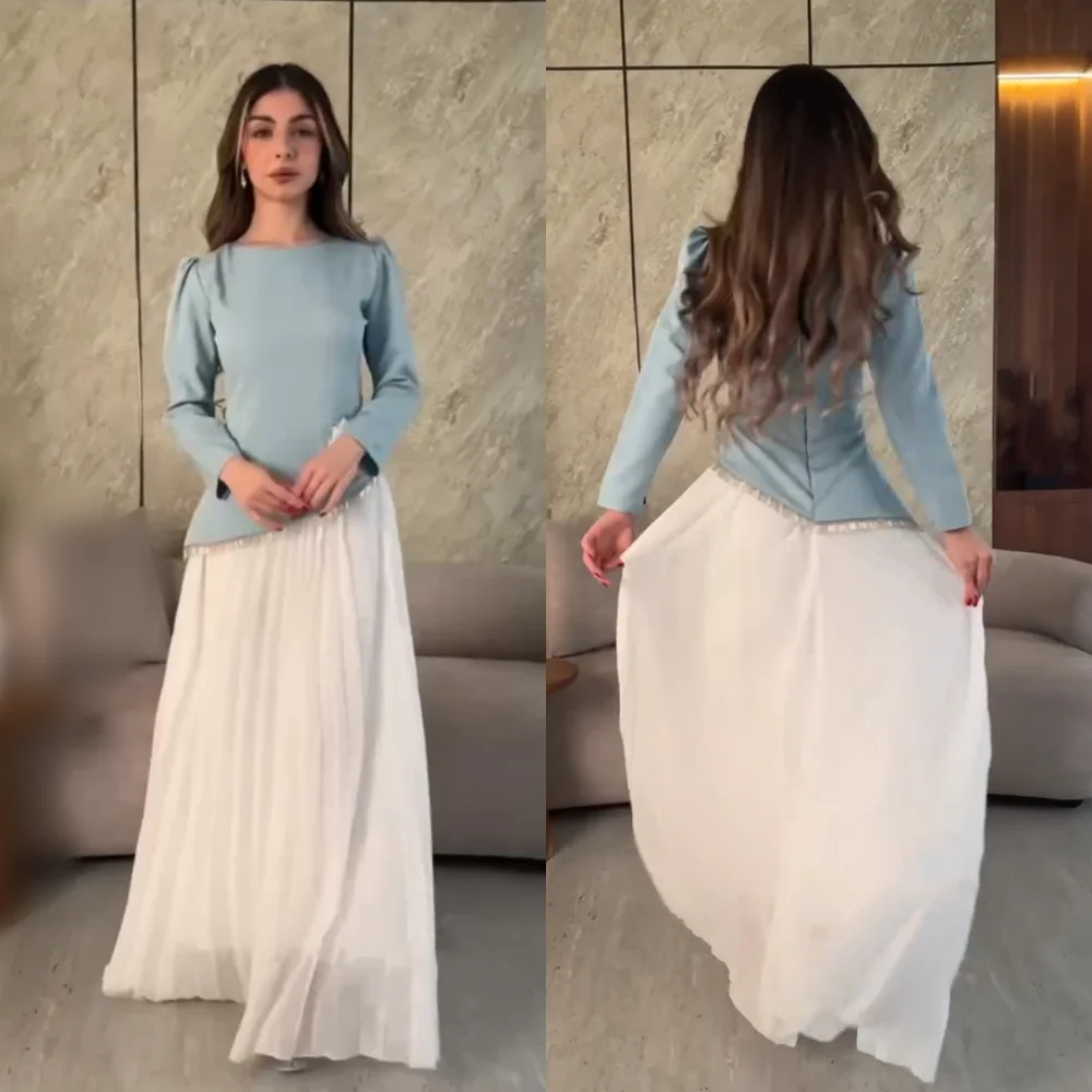 

Customized Jersey Sequined O-Neck A-line Long Dresses Bespoke Occasion Homecoming Party Simple Exquisite Sizes Available