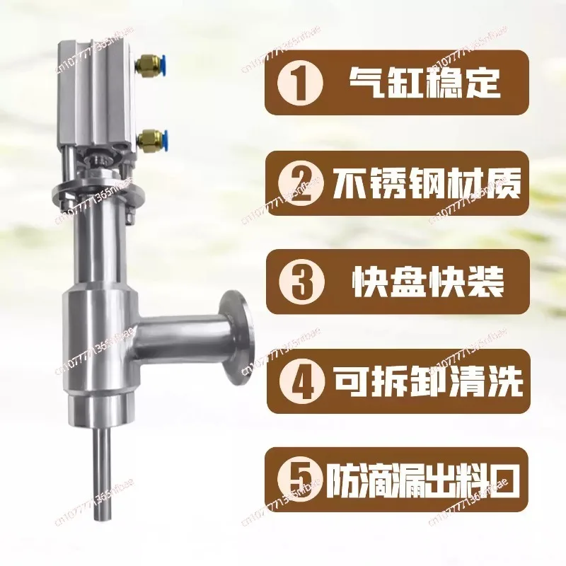 Anti-drip filling head, pneumatic filling valve 64 chuck, straight head filling head