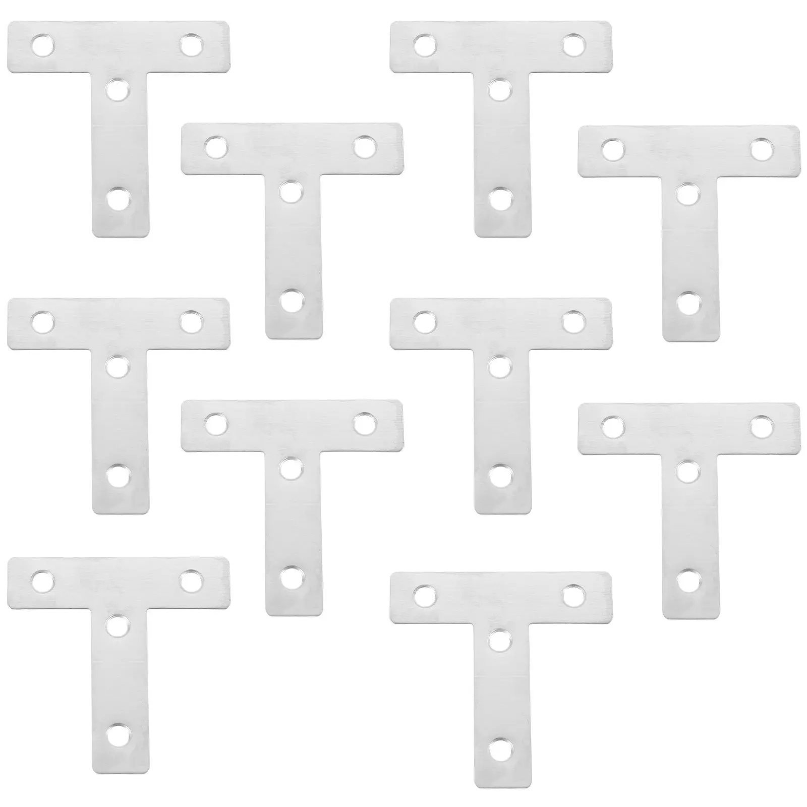 10pcs Stainless Steel Corner Brackets 60x60mm T-Shaped for Furniture Repair & Industrial Mounting