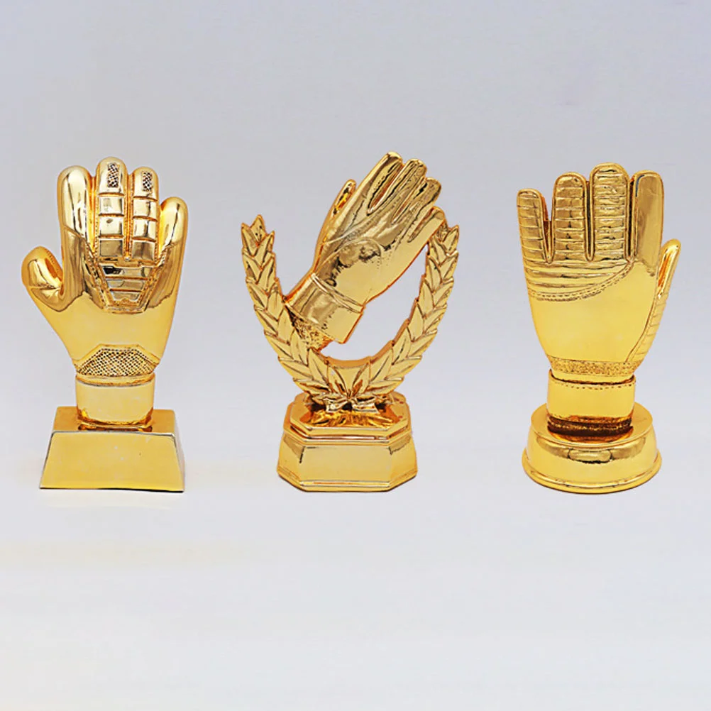 Football Glove Trophy Award Cup Trofeu Liberators America Replica League Soccer Match Exquisite Compact Microphone Trophies