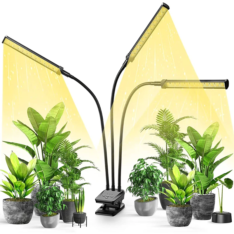 Lumière de remplissage pour plantes, spectre complet, gradateur d'écran hydroponique, minuterie d'imitation de la lumière du soleil, radiateur à clip LED, 1234