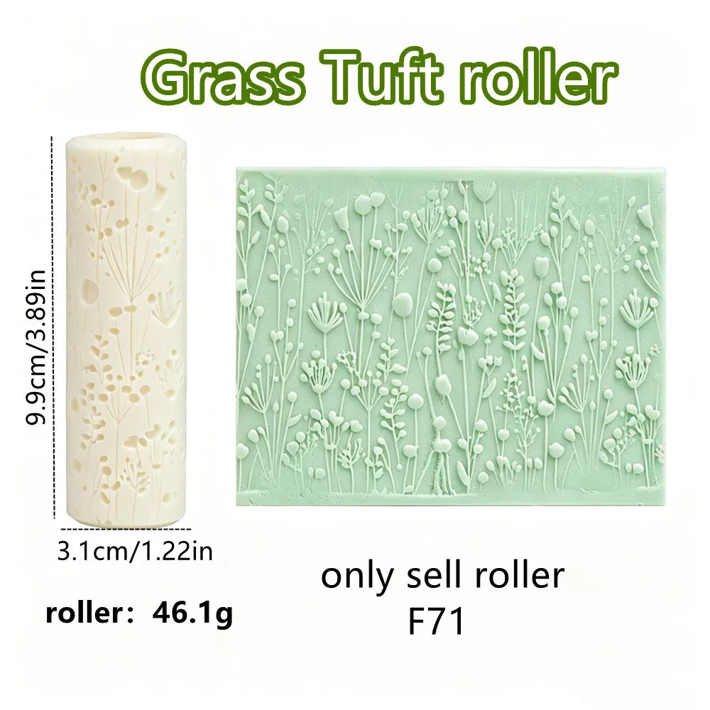 1pc Grass Tuft Texture Roller,Wheatear Emboss Roller for DIY Jewelry Making,Pottery Embossing,Decor Patterns,Pottery Craft Tools