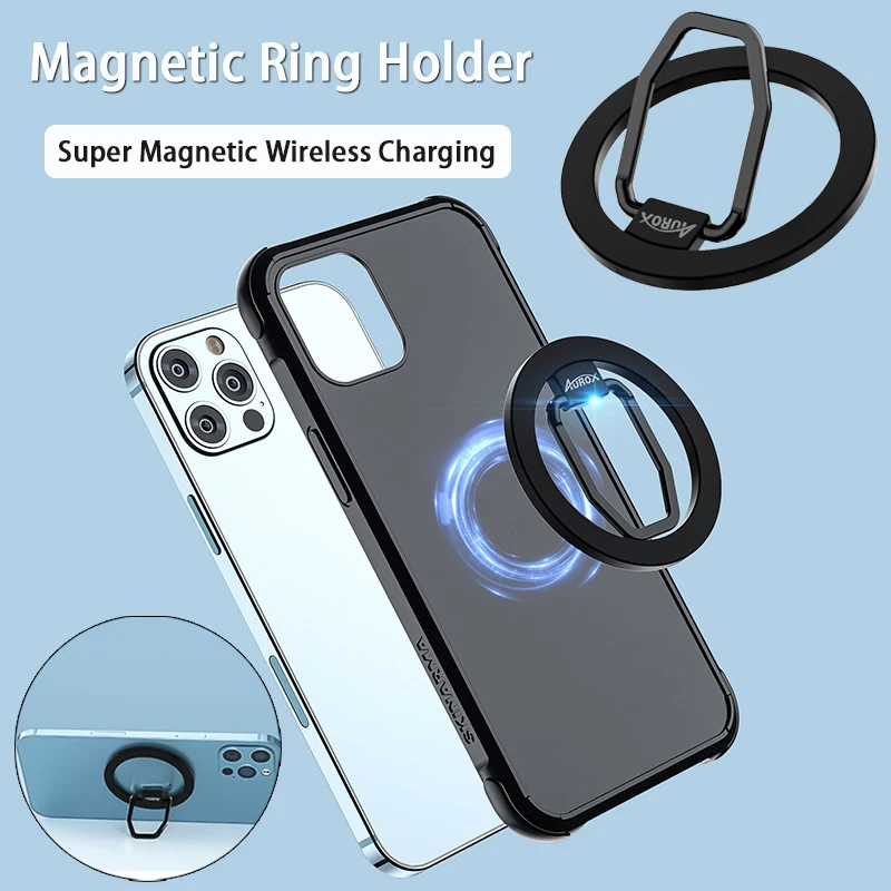 Magnetic Phone Ring Holder for MagSafe Removable Phone Grip Finger Ring Kickstand Finger Bracket iPhone 14 13 Mag safe Car Mount