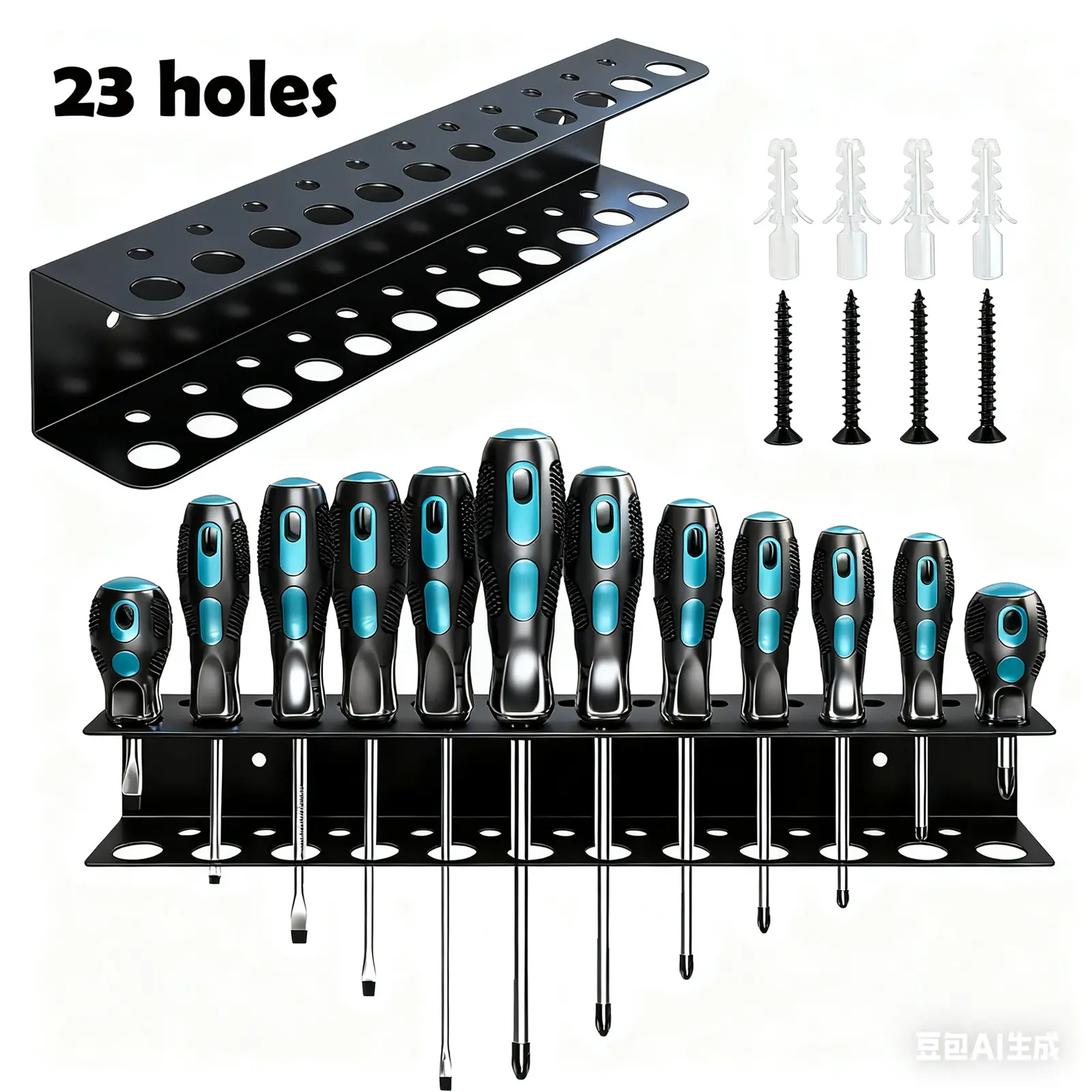 Chave de fenda de metal e alicate organizador rack de ferramentas de parede com slots de ferramentas economia de espaço armazenamento de oficina de garagem à prova de ferrugem