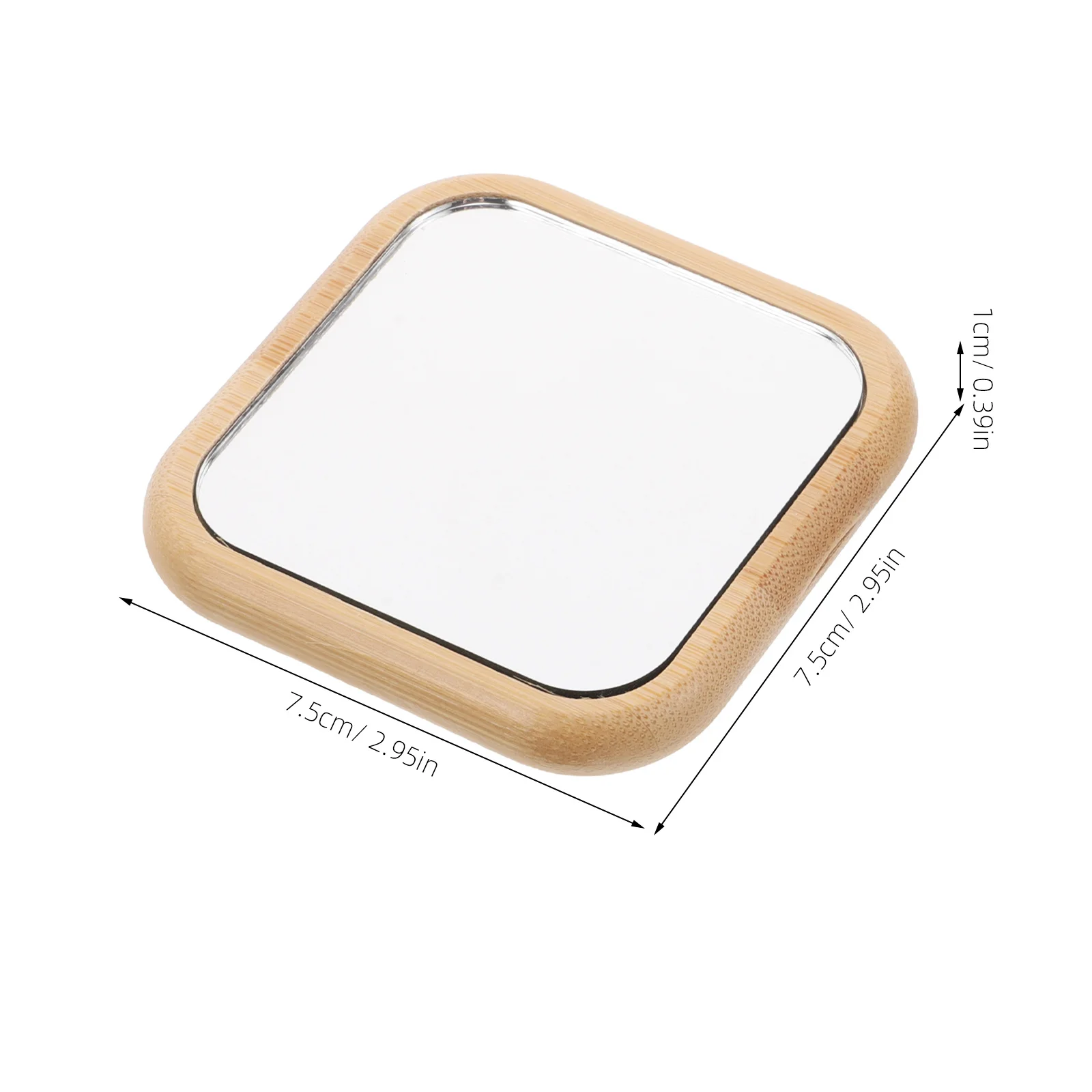 2 stuks houten compacte spiegel draagbare kleine lichtgewicht handspiegel voor reismake-up portemonnee meisjes compacte spiegels