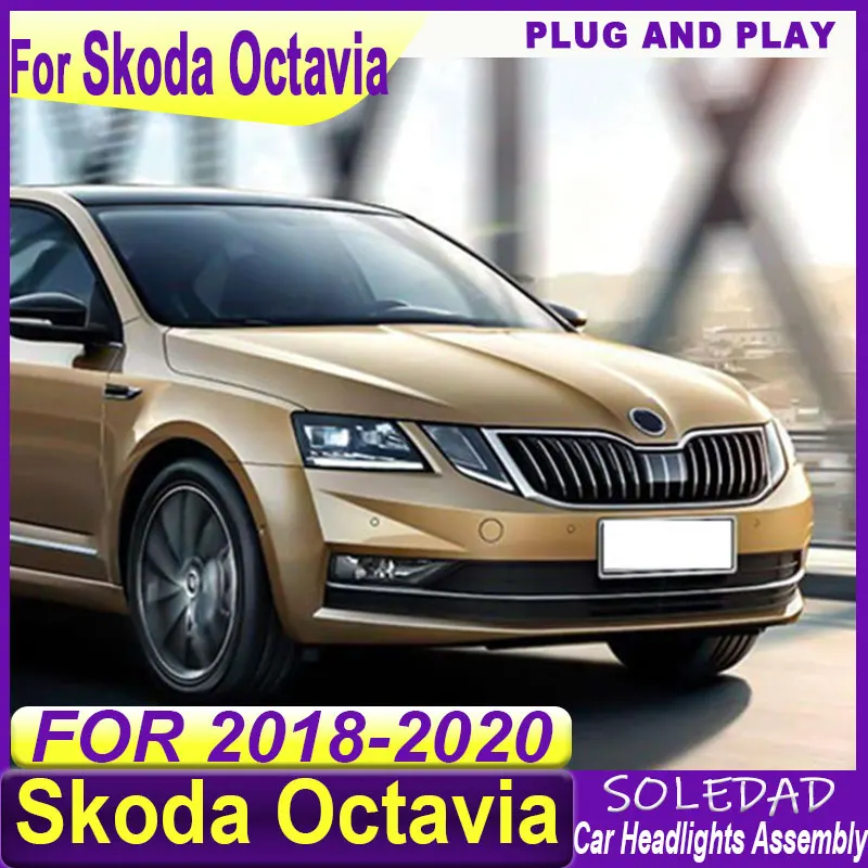 car headlamp For Skoda Octavia Headlights 2018-2021 latest Styling LED Daytime Lights Dual Projector Car Accesorios Modified