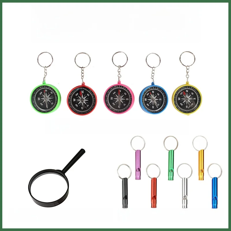 منظار أطفال عالي الدقة مضاد للانزلاق ومتين مع بوصلة وعدسة مكبرة وصفارة للتخييم والسفر في الهواء الطلق #5