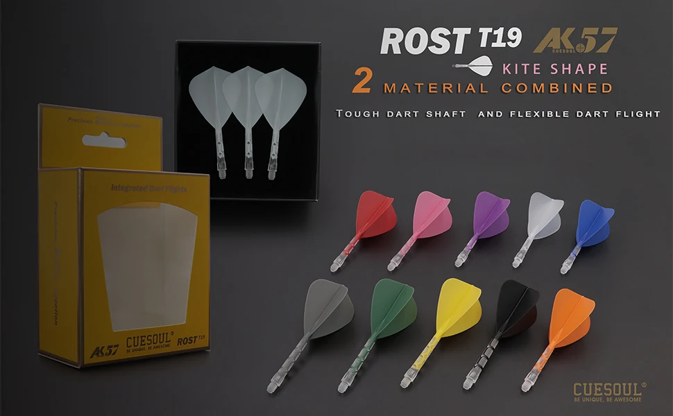 

CUESOUL T19 Integrated Dart Shaft and Flight Kite Shape-Transparent Dart Shaft