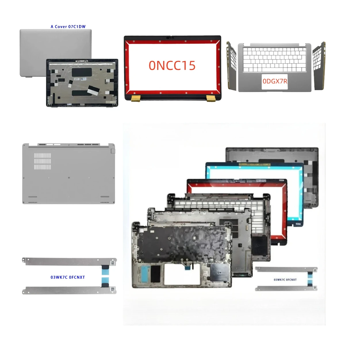 Compatible with Latitude E5440, 5440, M3480 Laptops: LCD Top Cover, Screen Bezel, Palm Rest, Bottom Base, Bracket, Keyboard