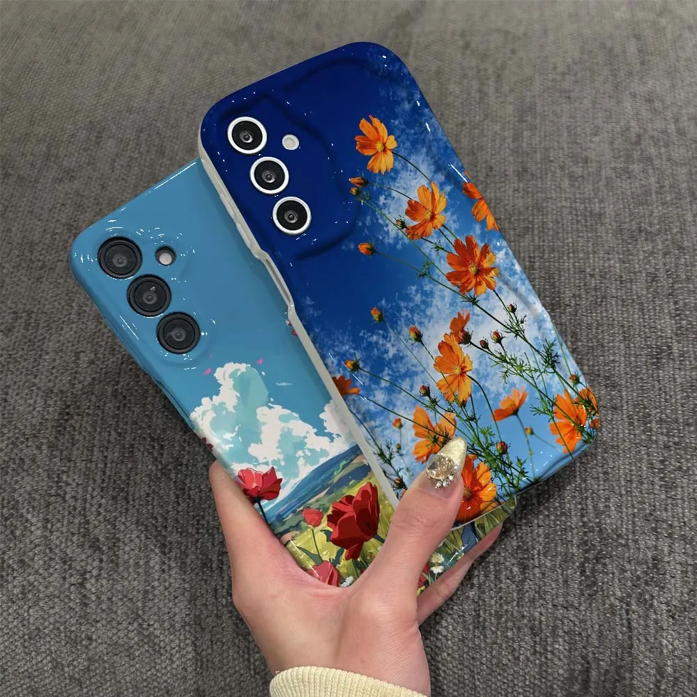 

Red Poppy Field Sky Phone Case For Samsung Galaxy A03 A04 A04e A04s A05 A05s A06 A11 A12 A13 A14 A15 A16 Wave Oil Film