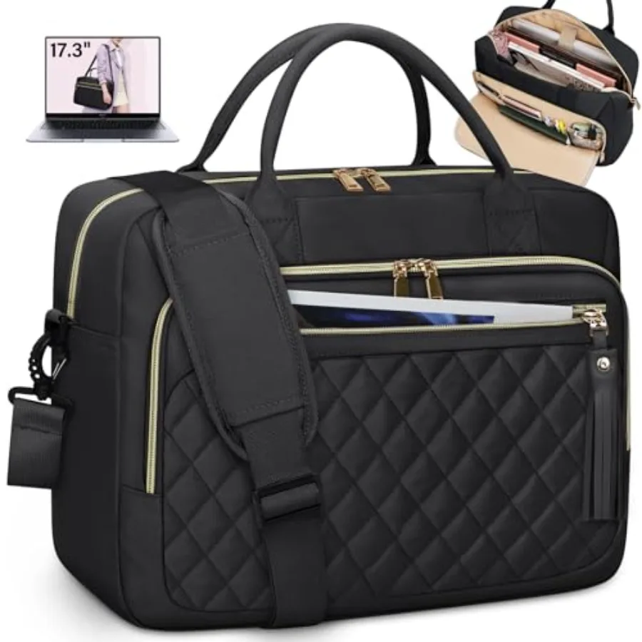 

Laptop Bag 17.3 Inch Briefcase for Women Waterproof Computer Messenger Shoulder Bags Large Laptop Case for Work Business Office