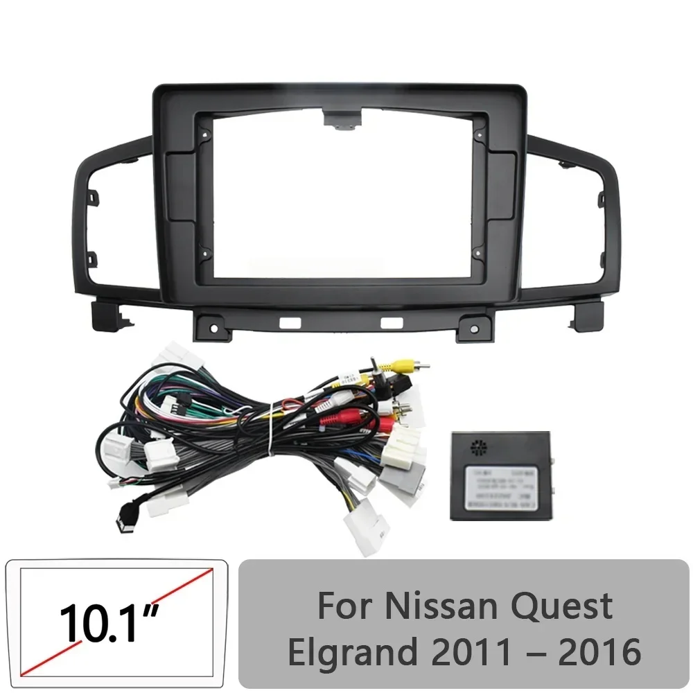 10 Inch Dashboard Installation Frame For Nissan Quest Elgrand E52 2011 2016 Android Screen Panel With Wiring Harness
