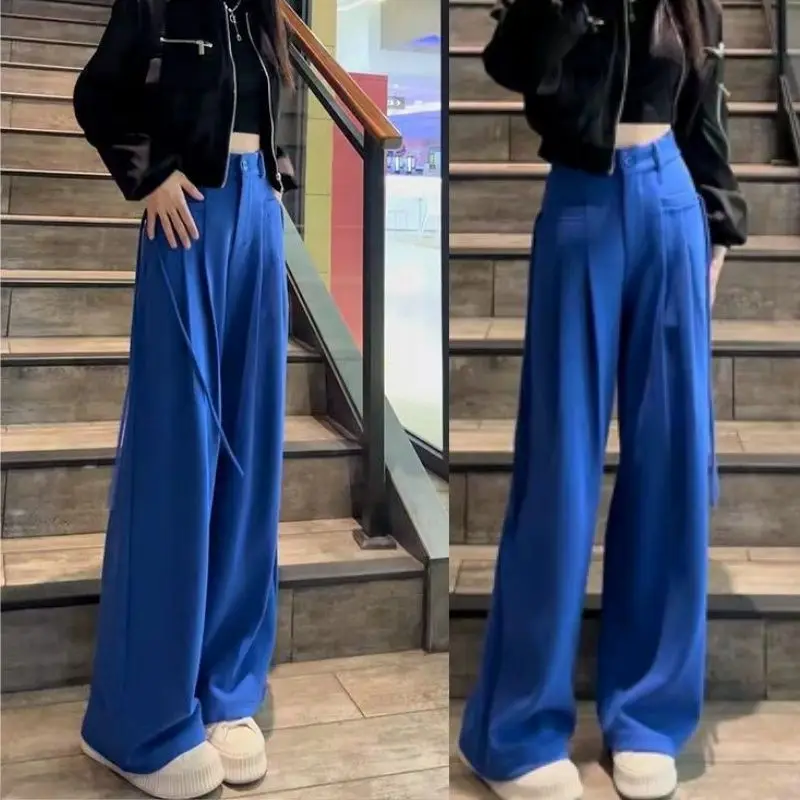 Wide leg pants 2025 spring and summer Korean version new loose high waisted casual pants