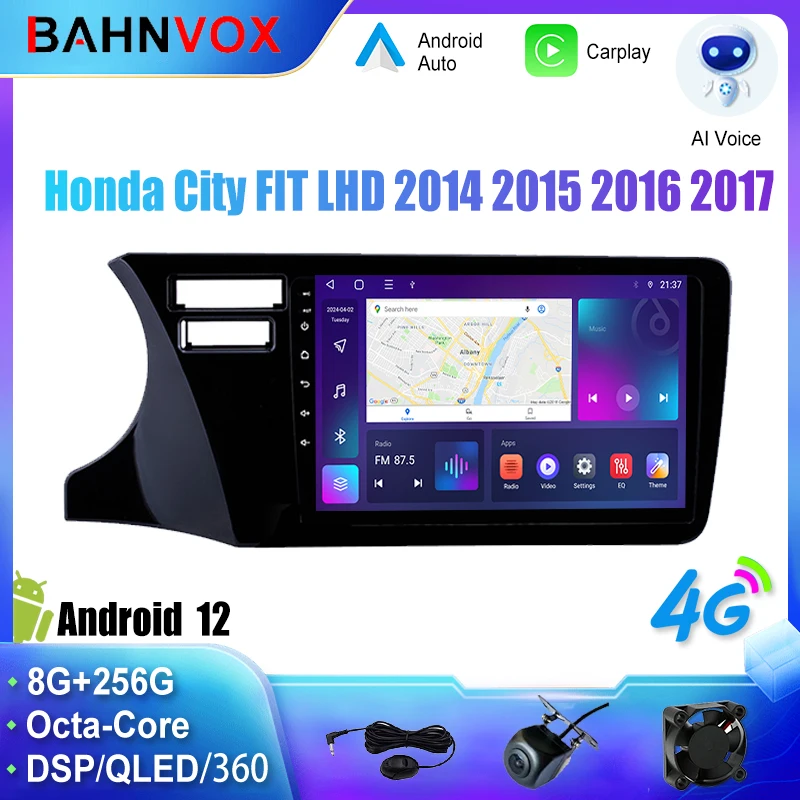 Android Car Radio GPS Navigation Multimedia Video Player for Honda City Fit LHD RHD 2014 2019 Stereo Tape Recorder Screen 4G