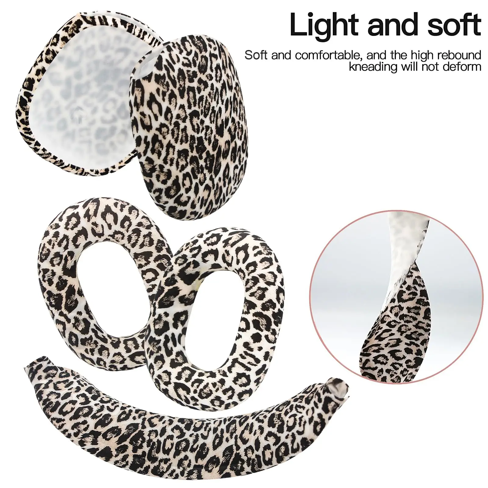 Leopard print silicone protective cover for airpods apple max headphone cover 4 in 1 kits case for air pods max 2020 cases cover