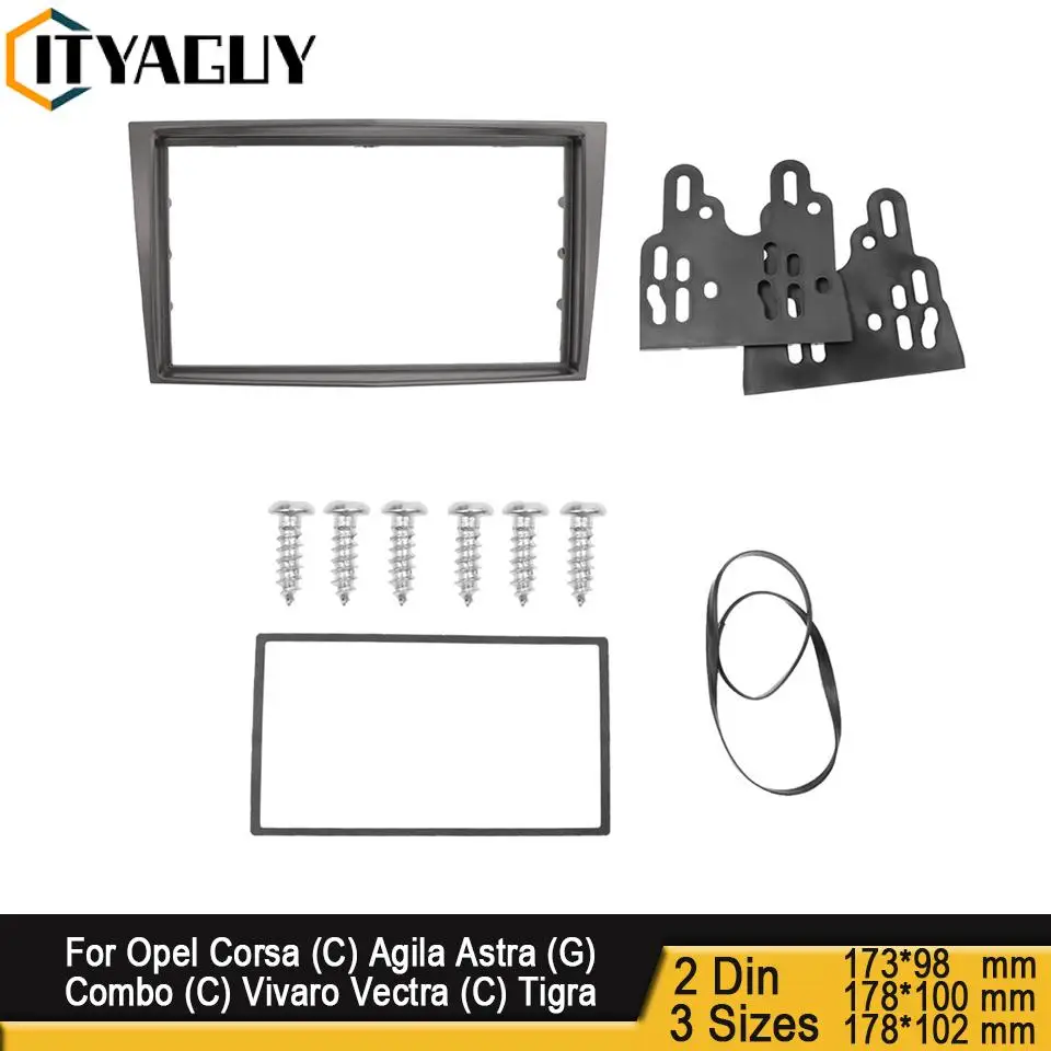 Car Radio Fascia Double 2 Din for Opel Corsa (C) Agila Astra (G) Combo (C) Vivaro Vectra (C) Tigra Omega (B) Dash Kit Frame