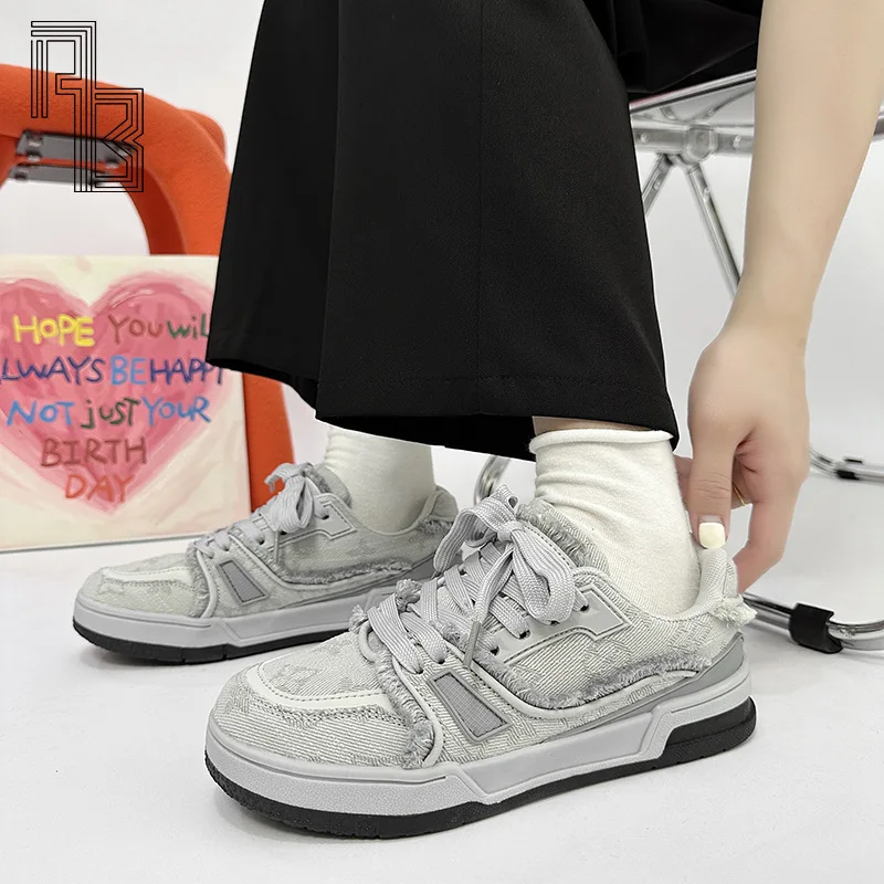 Grey Denim Retro Wo…