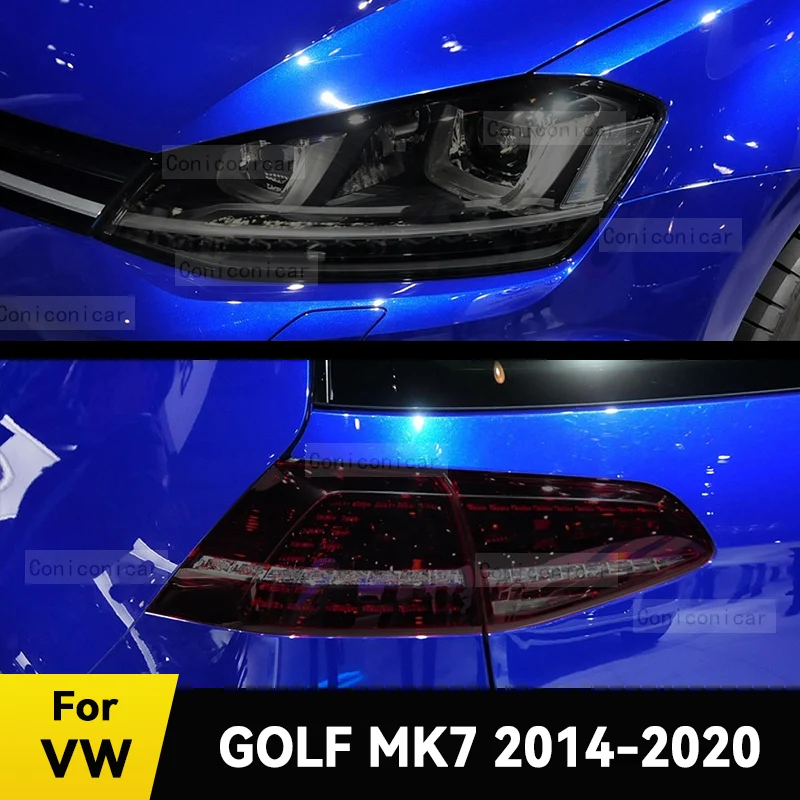 For Volkswagen VW GOLF MK7 2014-2020 Car Headlight Protective Cover Film Front Light TPU Anti-scratch Headlamp Tint Accessories