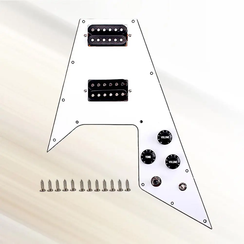 

1Set 3- Prewired Guitar Pickguard for Electric Guitar Includes 2 Humbuckers 3-Way Toggle Black Controls Scratch Resistant