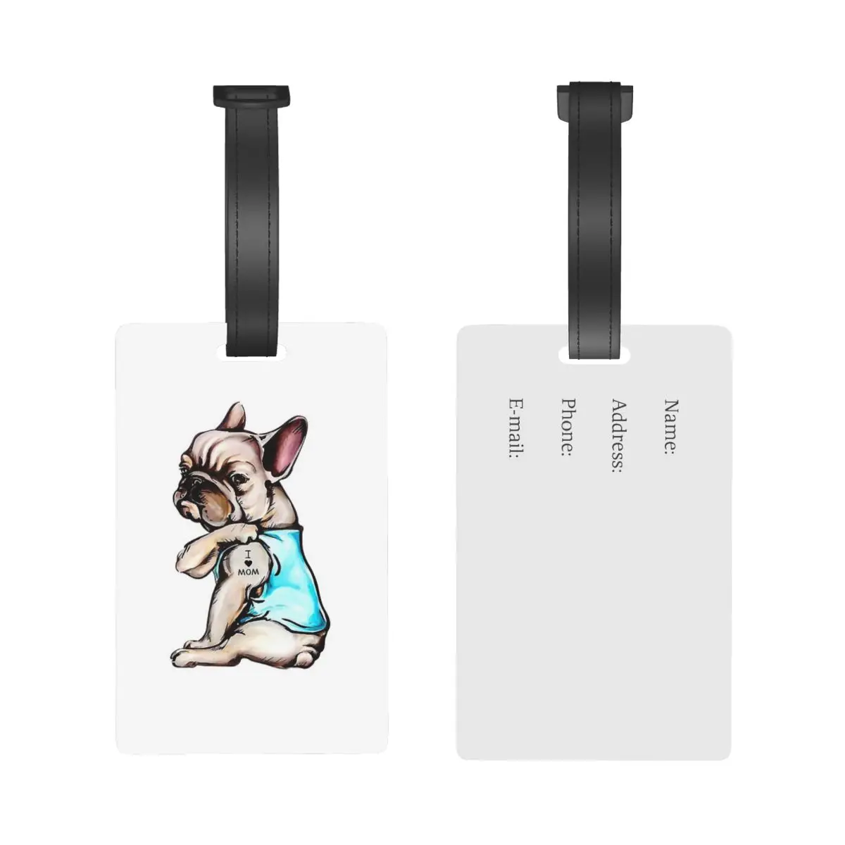 Franse Bulldog Dieren Bagagelabels Koffer Accessoires Reizen Schattige Bagage Boarding Tag Draagbare Label Houder ID-Adres