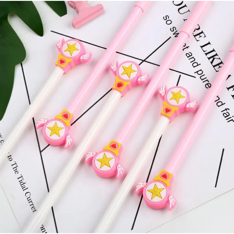 

5PCS Hot Kawaii Sailor Moon Series Black Signature Pen Cute Cartoon Creativity Pink/White Gel Pen Girls Stationery Supplies Gift