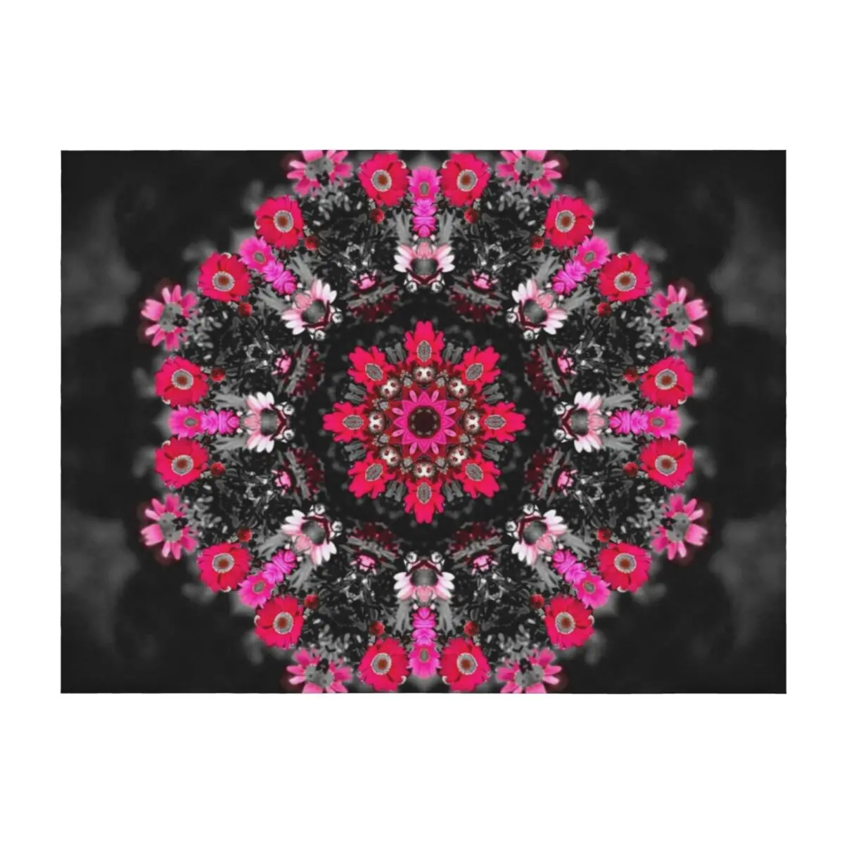 

Marguerite Daisy Mandala Throw Blanket Single Sofas blankets ands blankets and throws Blankets