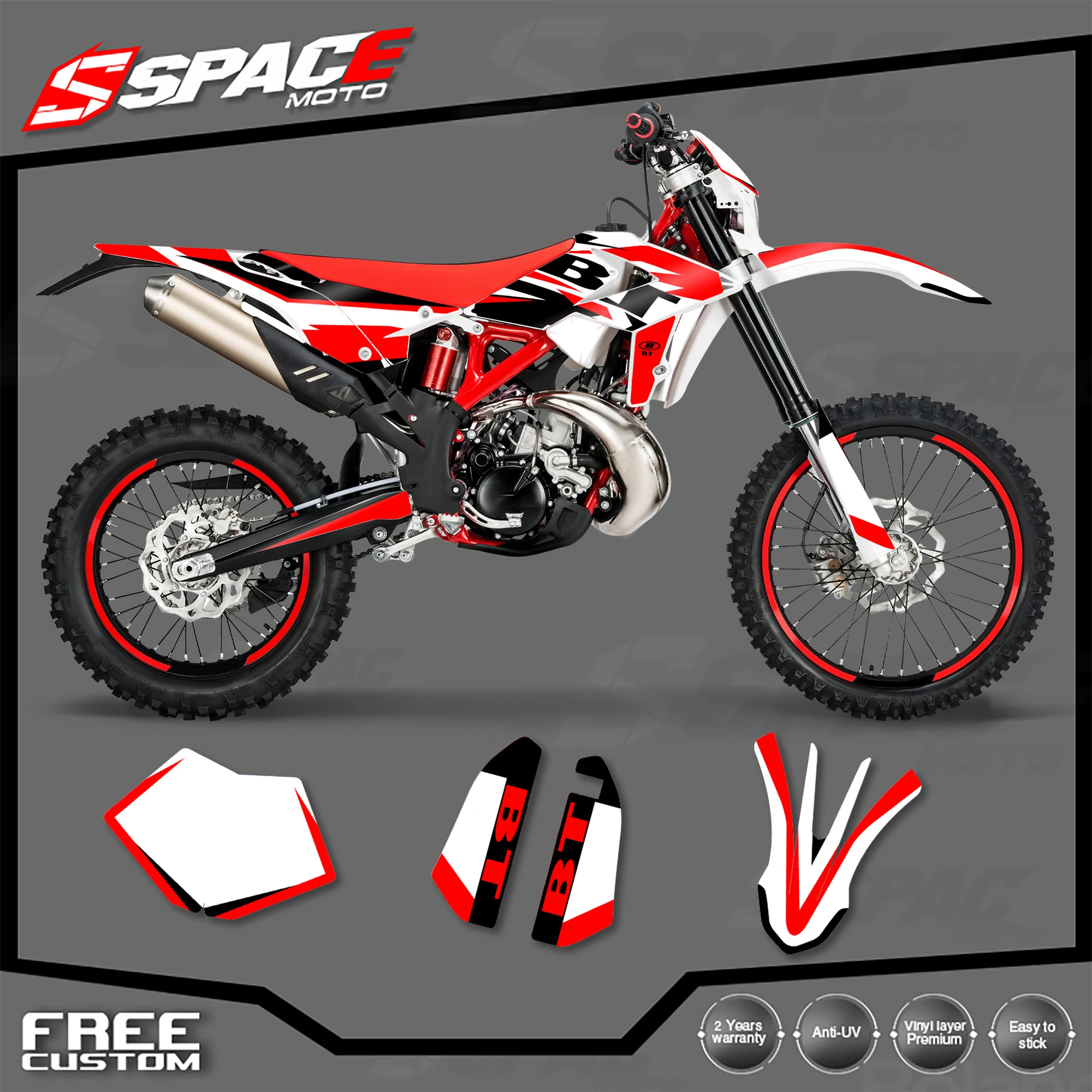 

Наклейки SPACE Custom Motorcycle Graphics Background Decal для Beta 250 300 RR 2018 2019 18-19, комплекты эндуро-наклеек 02