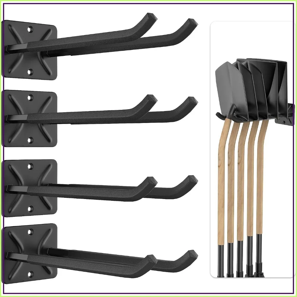 Heavy Duty Garage Storage Hooks, 12.4 inch Wall Mount Hangers for Tires, Ladders, Garden Tools, 4 Pack