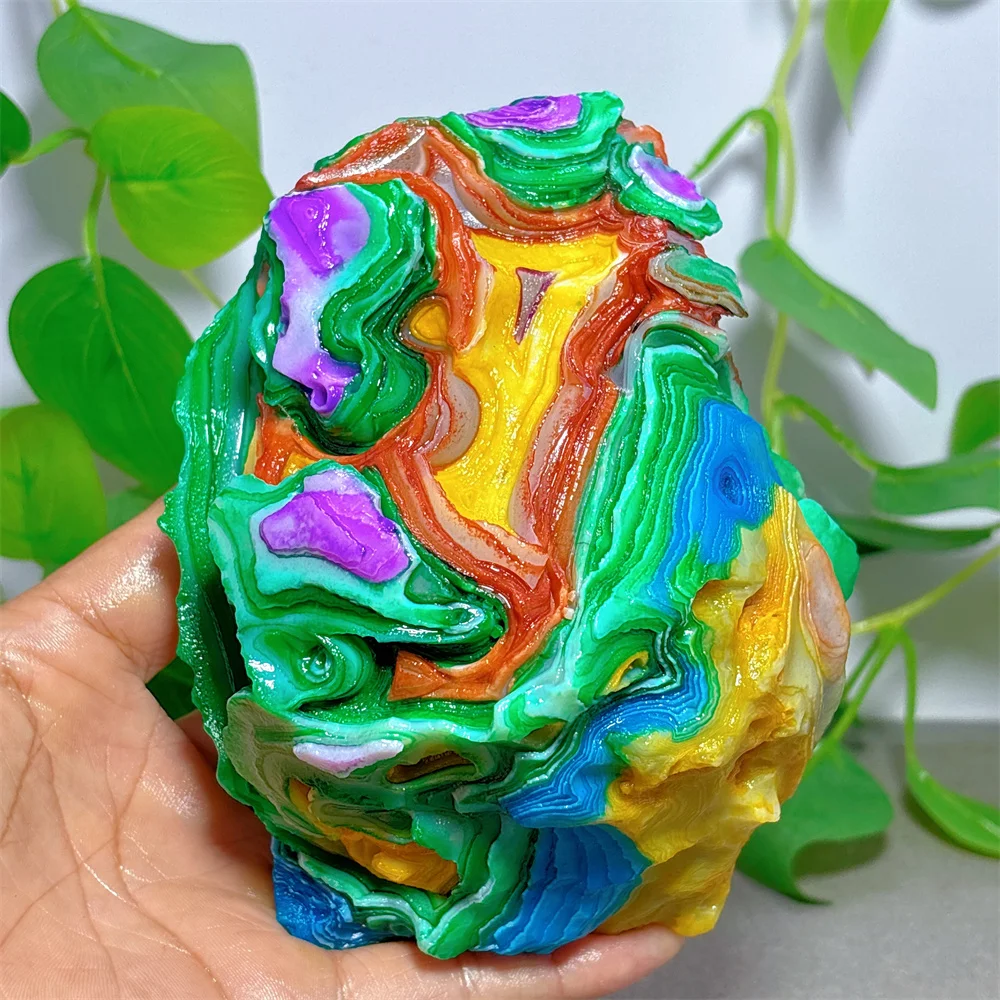 Colorful Agate Raw Specimen Crystal Natural Stone Quartz Minerals Home Decoritems Reiki Gifts Energy Healing Luck Love Garden