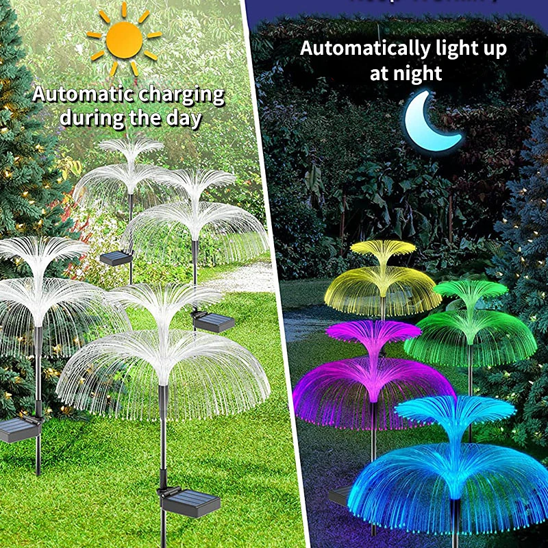Solar Jellyfish Lights 7 Color Changing Solar Garden Lights Waterproof Outdoor Flowers Lamp Courtyard Pathway Landscape Decor