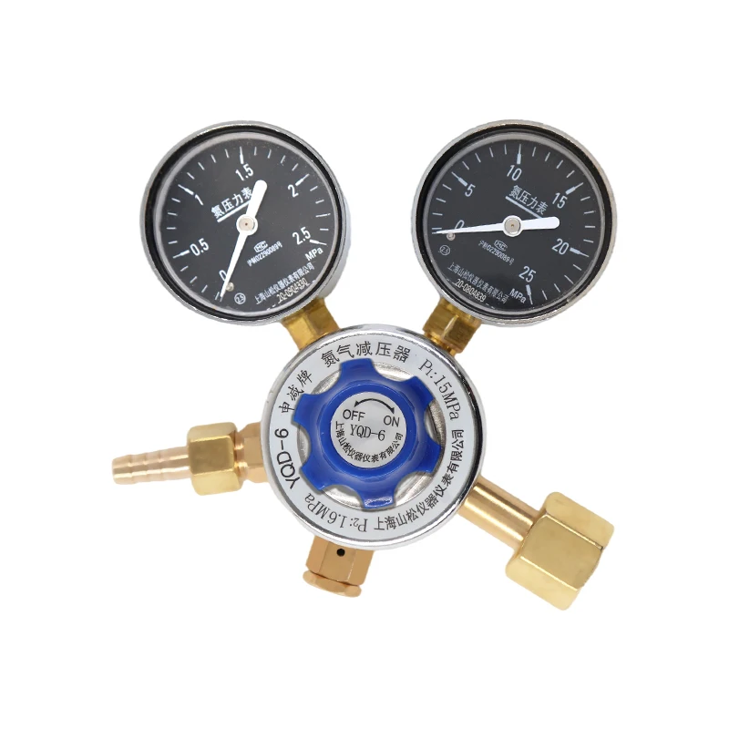 YQD-6 nitrogen pressure reducing valve pressure gauge gas nitrogen bottle reducer all copper nitrogen