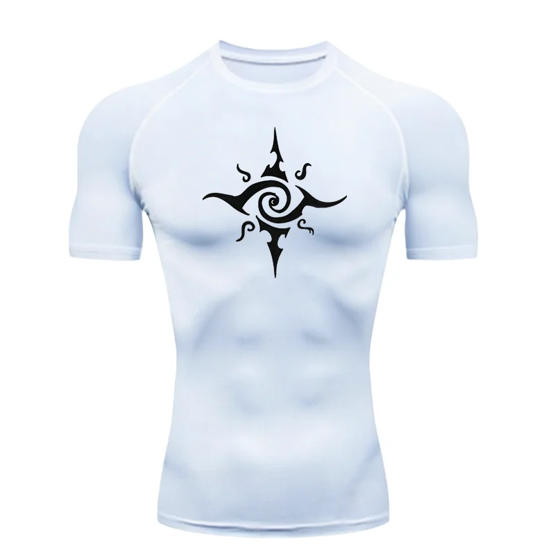 Herren Sportshirts Harajuku Dehnbares Enges Elastisches Atmungsaktives T-Shirt Outdoor Training Fitness Jogging Lauf-Sweatshirt Kompression