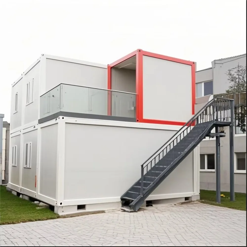 Customized Prefabricated Glass Curtain Wall Office Building Container Prefab House