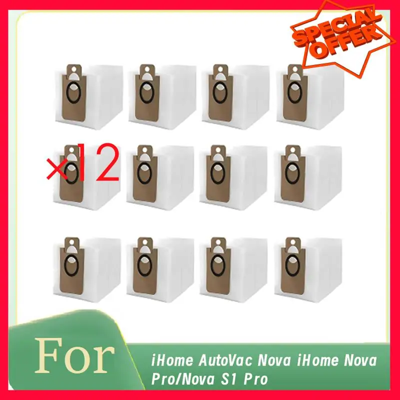 -ESTR 12-teiliger Staubbeutel für Ihome Autovac Nova Ihome Nova Pro/Nova S1 Pro Staubsaugerzubehör Essential Staubsaugerzubehör