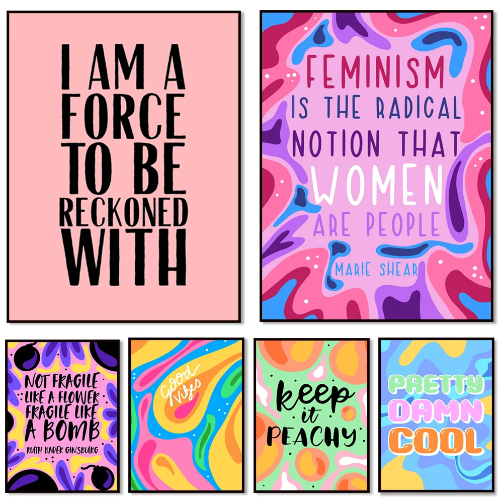 Feminism Is The Radical Notion  Print, Feminist Print, Quote, MColourful Prints, Equality, Female Solidarity, LGBTQ