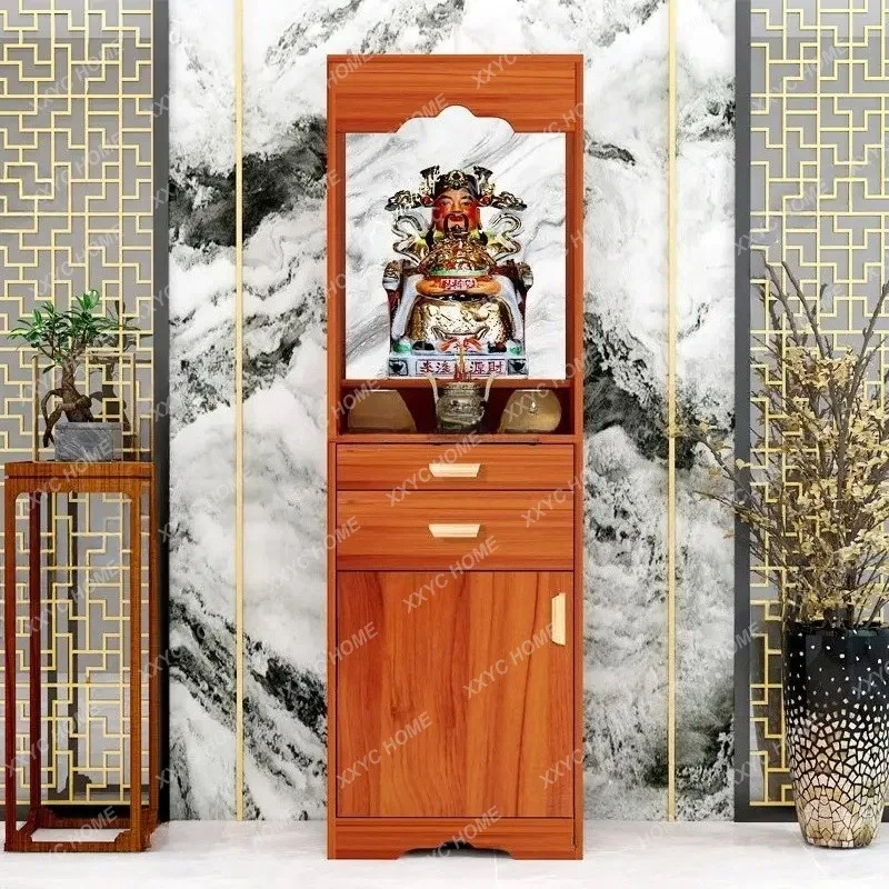 XXModern Style Home Buddhist Altar New Chinese Style God of Wealth Standing Cabinet Deity Platform Offering Table