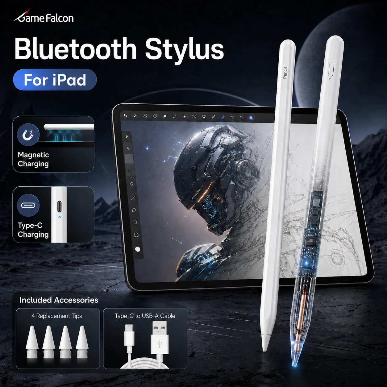 For Apple Pencil iPad Air 11 M4 M3 M2 5 4 Pro 11th 13 M5 12.9 Stylus Pen A16 10 9 8 10th 9th Generation Mini 7 6 2026 Touch Pens