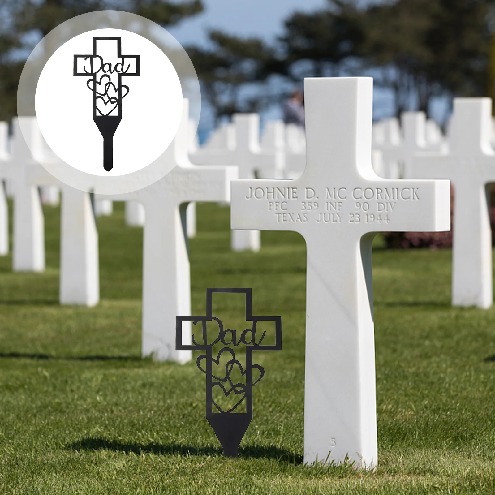 

Cemetery Decorative Piles Iron Lawn Ornament Yard Stake Durable Weather Resistant Grave Tombstone Decoration Courtyard Stake